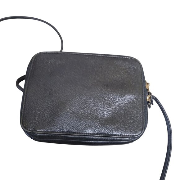 Vintage FOSSIL Black Leather Organizer Crossbody Wallet Multi Pocket Credit Card - Picture 3 of 16